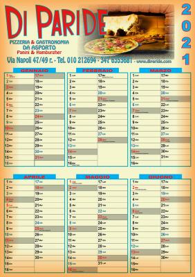 Calendario mono foglio, stampa 2 lati — Grandi formati