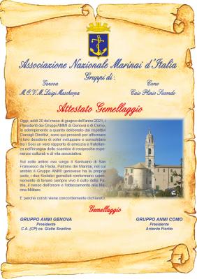 Attestato Gemellaggio — Grandi formati
